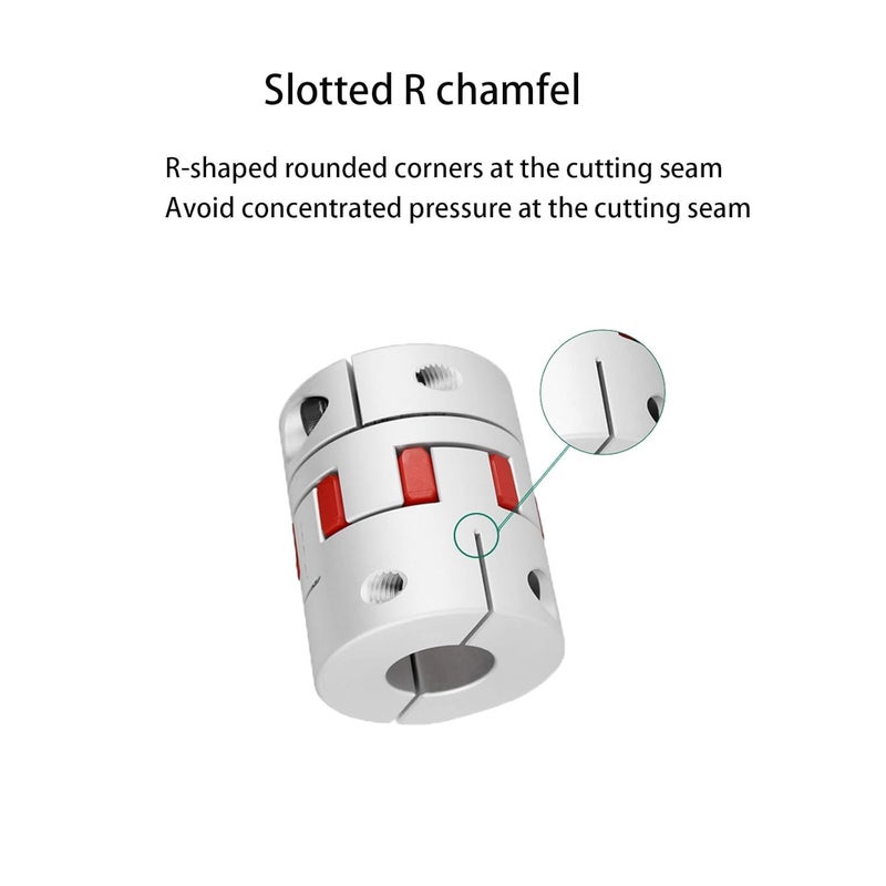 Sinoblu Store Aluminium Plum 3 Pieces Flexible Shaft Coupling Diameter 25mm Length 30mm Connector Flexible Coupler for 3D Printer CNC Machine and Servo Stepped Motor (D25 L30, 8-10mm) - Image 5